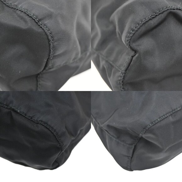PRADA Tessuto Mini Drawstring Pouch Bag Nylon Leather Black SHW Italy 36KB859